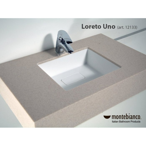 Раковина из искусственного камня MonteBianco Loreto Uno 12133 40х33 встраиваемая цвет белый матовый без отверстий под смеситель - фото 3