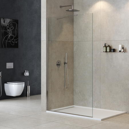 Душевая перегородка Cezares LIBERTA LIBERTA-L-1-TB-125-C-Cr 125х195 стекло прозрачное профиль хром глянцевый