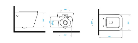 Унитаз подвесной Cerutti SPA CT9163 черный матовый с сиденьем микролифт безободковый каскадный смыв