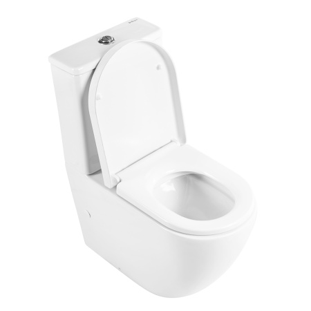 Унитаз напольный с бачком BelBagno SFERA-R BB2141CPR/BB865SC белый с сиденьем микролифт безободковый каскадный смыв