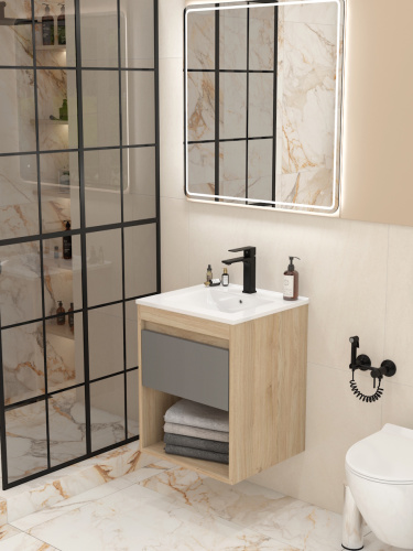 Тумба с раковиной Teymi Vitra F15920 50х46х50 подвесная - фото 3