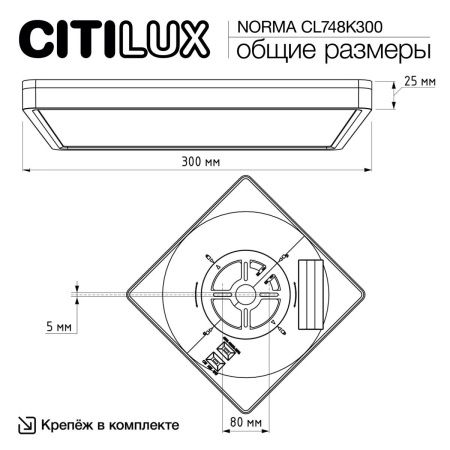 Светильник потолочный Citilux Norma (Норма) CL748K300