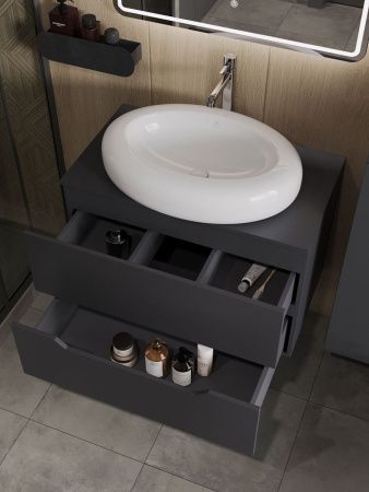 Тумба с раковиной Orange Line Li-80TugMDF+B08-640W 80х50