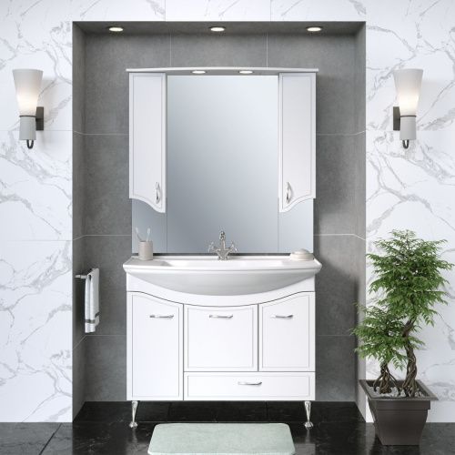 Зеркало-шкаф RUNO Севилья 596 106х105 подвесной цвет белый - фото 3