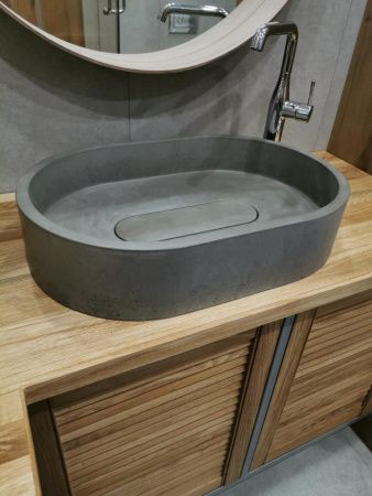 Раковина из искусственного камня Uperwood London 291020215 60х40 накладная цвет серый