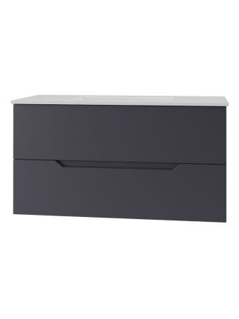 Тумба с раковиной Orange Line Li-100Tug+Ra 100х50 подвесная цвет серый