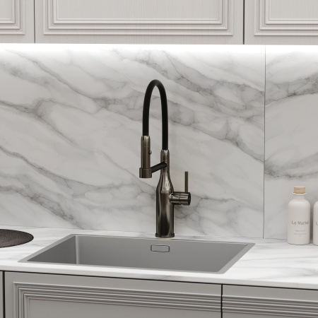 Смеситель для кухни Sancos Pride SC4011GG на мойку вороненая сталь/черный