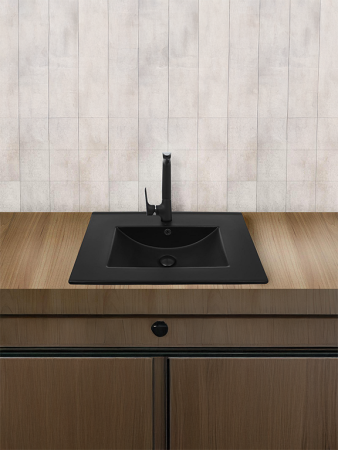 Раковина из сантехнического фаянса WeltWasser WW SK 10000005563 50 см встраиваемая цвет черный 1 отверстие под смеситель