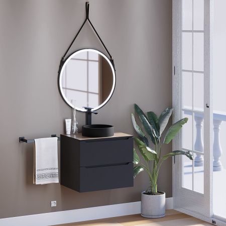 Раковина из искусственного камня Uperwood Round 291020316 30х30 накладная цвет черный