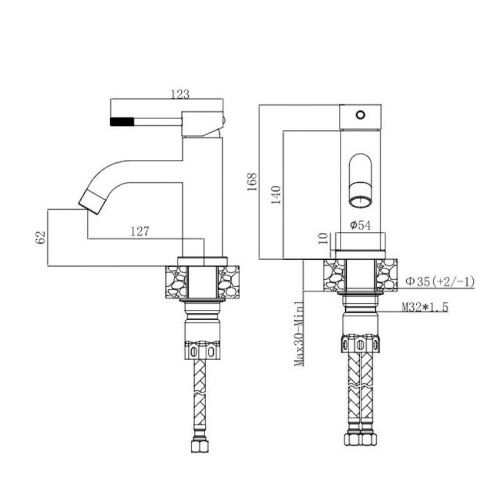 Смеситель Voda VSL26 на раковину нержавеющая сталь - фото 3