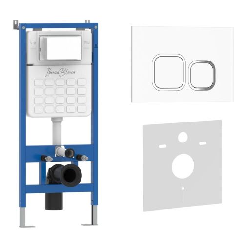 Комплект сантехническая инсталляция с клавишей смыва Iberica Blanca ESTI-Q IB001.831 - фото 2