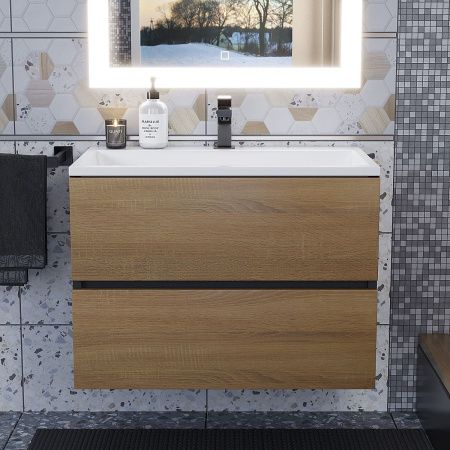 Тумба с раковиной Uperwood Barsa 293020547 70х50 цвет коричневый/черный