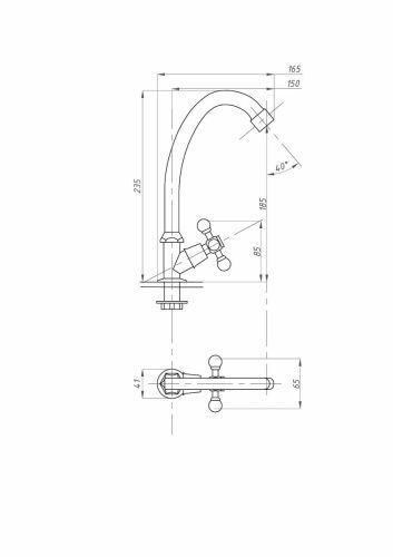 Кран для холодной воды FAUZT FZs-101-54 на мойку хром - фото 3