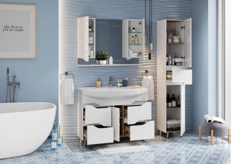 Шкаф-пенал Onika Веронэлла 403563 40х190 напольный цвет белый