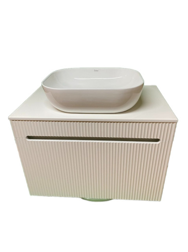 Тумба с раковиной Sintesi STL.W7815_SIN-LVB-APP-403 80х55х50 подвесная цвет белый - фото 3