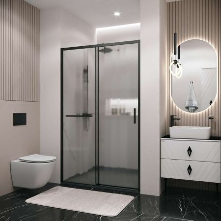 Душевая дверь Grossman Style 100.K33.05.100.21.02 100х195 стекло текстурное профиль черный