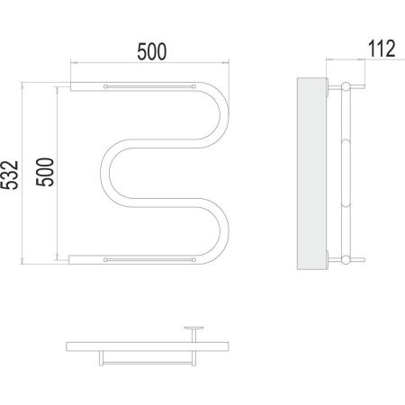 Полотенцесушитель водяной Terminus 4620768880339 50х55 хром