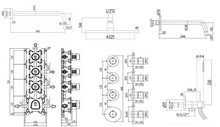 Душевая система Paffoni Modular Box KITMB019CR046 встраиваемая в стену