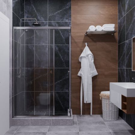 Душевой уголок Тритон Вента-Хром Щ0000057860 100х80 стекло прозрачное профиль хром без поддона