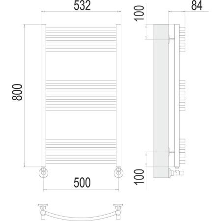 Полотенцесушитель водяной Terminus 4670078529596 55х80 хром