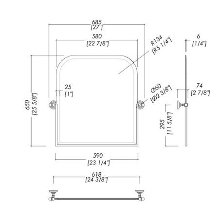 Зеркало Devon Devon Gatsby DEGATSBYGRCR 70х70