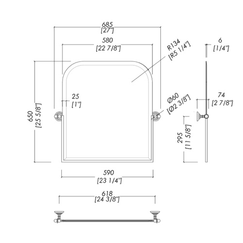 Зеркало в ванную Devon Devon Gatsby DEGATSBYGRCR 69х65 цвет хром - фото 2