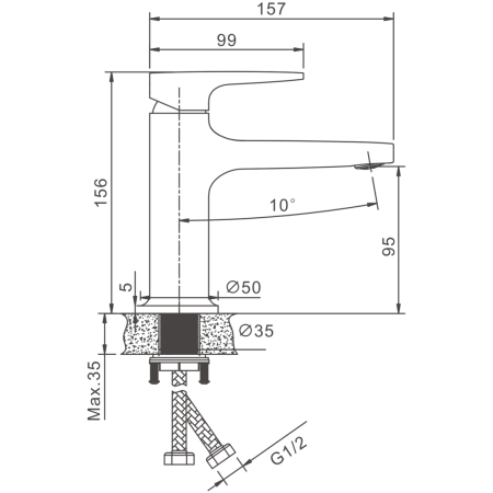 Смеситель BELZ B10713-8 на раковину белый