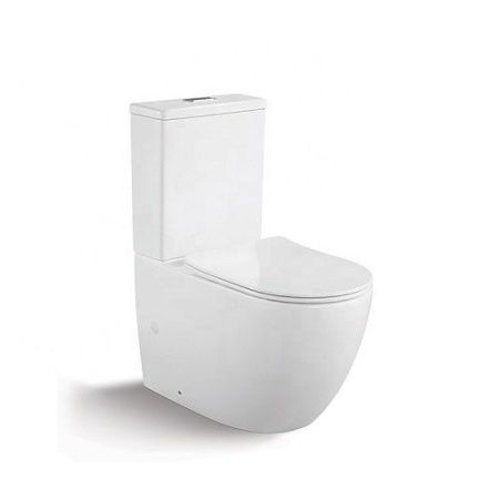 Унитаз напольный с бачком CeramaLux 2176 белый с сиденьем микролифт каскадный смыв