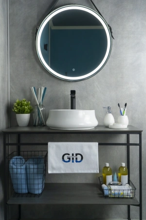 Раковина керамическая Gid Esfera 51145 40х40 накладная цвет белый без отверстий под смеситель