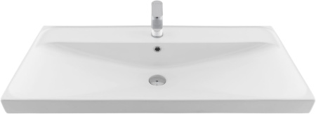 Раковина керамическая Aquanet Flash 00333270 102х47 полувстраиваемая цвет белый 1 отверстие под смеситель