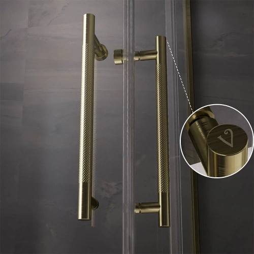Душевой уголок Veconi Premium Trento PTC20-G-11090-01-C4 110х90 стекло прозрачное профиль золото брашированное - фото 2