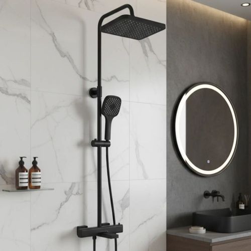 Душевая стойка Esko STT3054Black настенная цвет черный с термостатом - фото 4