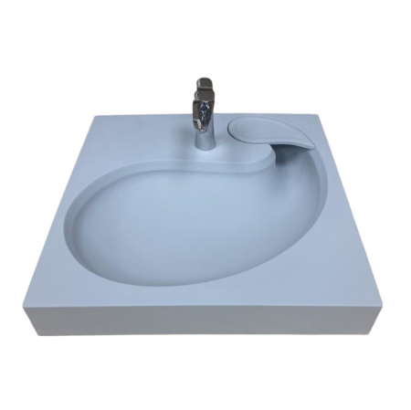 Раковина из искусственного мрамора Stella Polar Шебби SP-00001522 60х60 над стиральной машиной цвет серый матовый