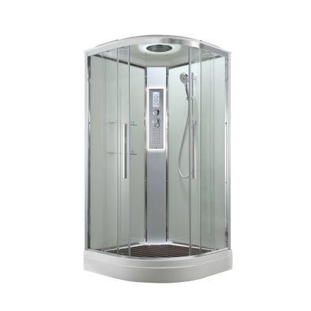 Душевая кабина AvaCan EM EM2080LEDT 80х80 четверть круга с крышей ориентация универсальная