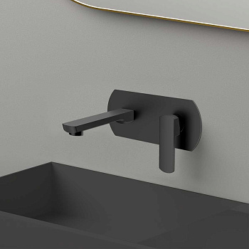 Смеситель Vincea Next VBFW-1N1MB настенный черный без термостата