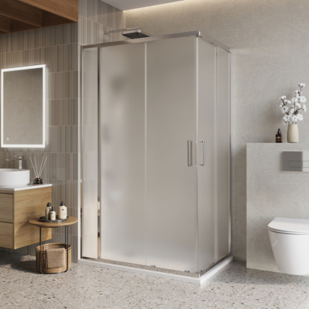 Душевой уголок BelBagno LUCE LUCE-AH-21-110/90-P-Cr стекло рифленое 6 мм
