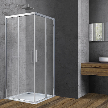 Душевой уголок Vincea Soft VSS-3SO100CL 100х100 стекло прозрачное профиль хром глянцевый без поддона