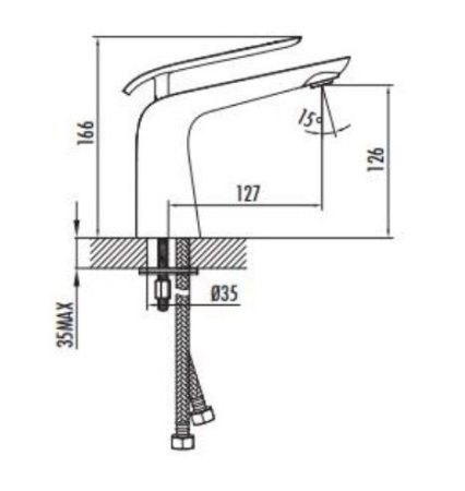 Смеситель Creavit BL1511-B на раковину белый