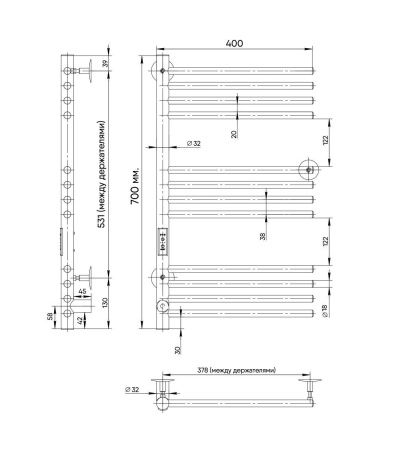 Полотенцесушитель электрический Indigo Family LFME70-40L 40х70 хром