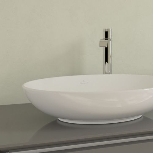 Раковина из сантехнического фарфора Villeroy Boch Loop&Friends 4A470001 60х40 накладная цвет белый без отверстий под смеситель - фото 2