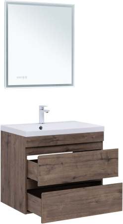 Тумба под раковину Aquanet Нота NEW 00334192 74х47х61 подвесная цвет темное дерево