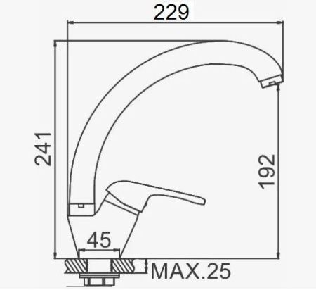 Смеситель для кухни D-Lin D150411-W на мойку бежевый