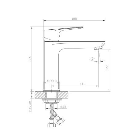 Смеситель Rossinka RS27 RS27-13 на раковину хром