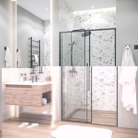 Душевая дверь Grossman Galaxy 100.K33.01.120.21.00 120х195 стекло прозрачное профиль черный