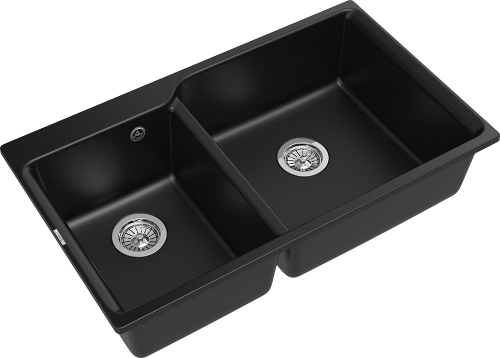 Кухонная мойка Rivelato AXEL X-90D nero 87х52 цвет черный - фото 3