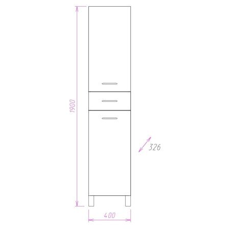 Шкаф-пенал Onika Модерн 404010 40х190 напольный цвет белый