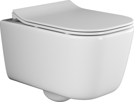 Унитаз подвесной Ceramica Nova NEW DAY CN3005 белый с сиденьем микролифт безободковый душевой смыв