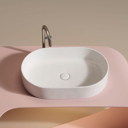 Раковина из сантехнического фарфора Ceramica Nova ELEMENT CN6048 60х40 накладная цвет белый без отверстий под смеситель