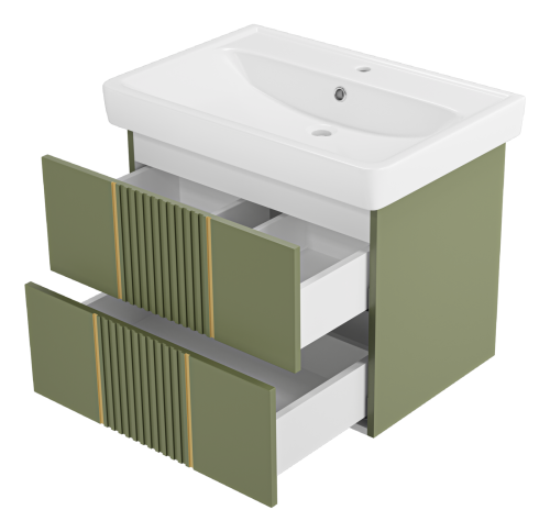 Тумба под раковину Brevita Vega VEG-09070-0802Я 64х43х50 подвесная - фото 4