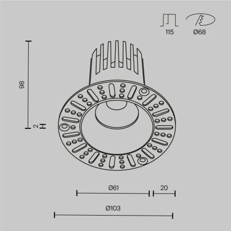Светильник встраиваемый Maytoni Technical Dip DL121-15W-2.7K-TRS-B